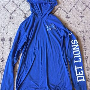 Nike Royal Blue Detroit Lions Hooded Performance Shirt